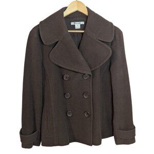 MINT CONDITION Vintage Wool Cashmere Blend Pea Coat | Brown | Women's Size 16